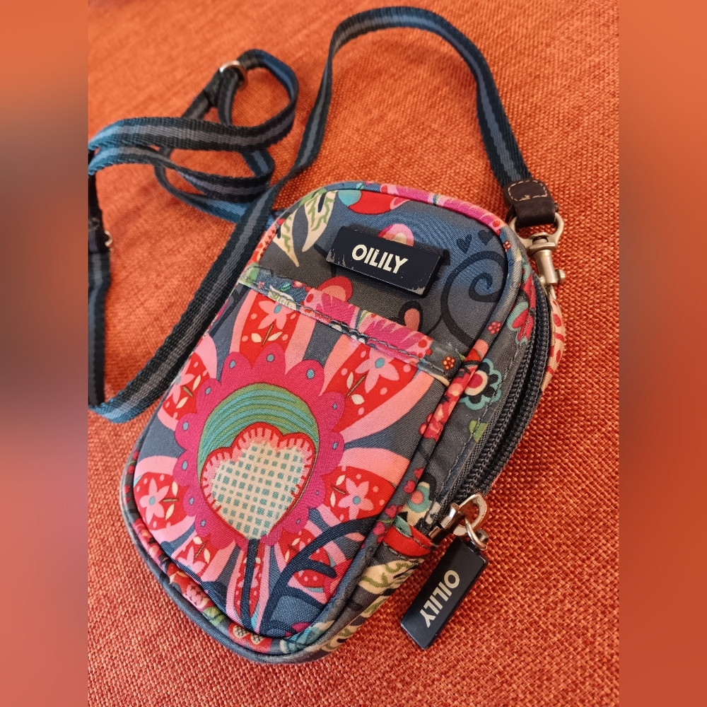 Oilily Blue and Pink Small Crossbody Bag Vibrant Design